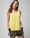 SOMA WOMEN'S COOL NIGHTS V-NECK SLEEP TANK TOP IN YELLOW SIZE 2XL | SOMA