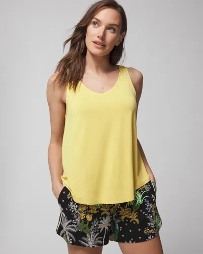 Soma Women's Cool Nights V-neck Sleep Tank Top In Yellow Size 2xl |  In Limelight