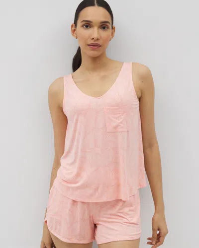 Soma Women's Cool Nights V-neck Sleep Tank Top In Orange Size 2xl |  Mother's Day Pajamas In Peaceful Palms Paloma