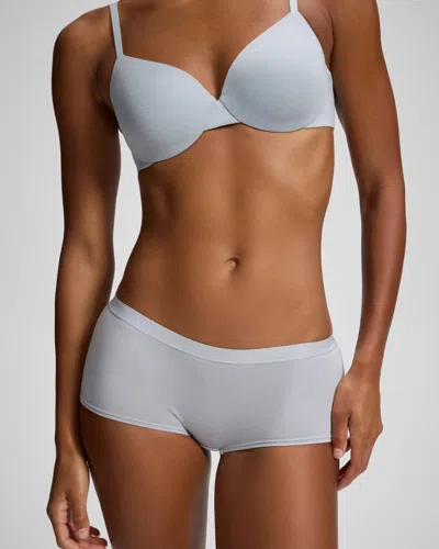 Soma Women's Cotton Boyshort Panty In Gray Size Small |  In Misty Sky