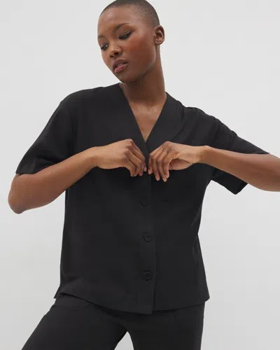Soma Women's Cotton Button-front Pajama Top In Black Size Xs |  Mother's Day Pajamas