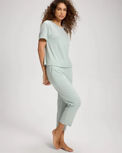 Soma Women's Cotton Crop Pajama Pants In Green Size Xs |  Pajama Sets In Heather Cool Mint