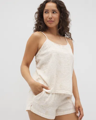 Soma Women's Cotton Gauze Classic Pajama Cami In Ivory Size Small |  Pajama Sets