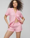 Soma Women's Cotton Gauze Pajama Shorts In Red Size Xl |  Pajama Sets In Crossdye Make Me Blush