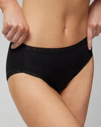 Soma Cotton Modal High-leg Brief In Black