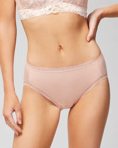 Soma Cotton Modal High-leg Brief In Light Pink