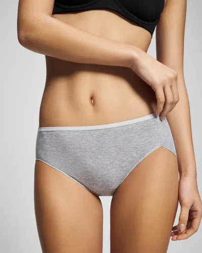 Soma Women's Cotton High-leg No-show Panty In Gray Size Xs |  Vanishing Edge Panties In Heather Opal Gray