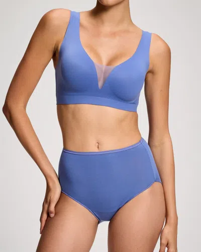 Soma Women's Cotton Modern Brief In Blue Size Xs |  Vanishing Edge Panties In Blue Thistle