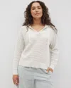 Soma Women's Cotton Open Stitch Hoodie In Gray Size 2xl |