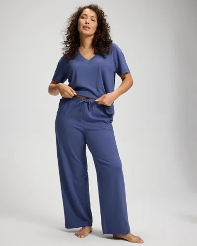 Soma Women's Cotton Pajama Pants In Blue Size Xs |  Pajama Sets In Washed Indigo