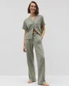 Soma Women's Cotton Pajama Pants In Green Size Small |  Mother's Day Pajamas In Heather Highlands