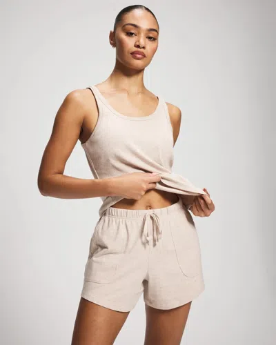 Soma Women's Cotton Pajama Shorts In Ivory Size Xs |  Pajama Sets In Heather Shell