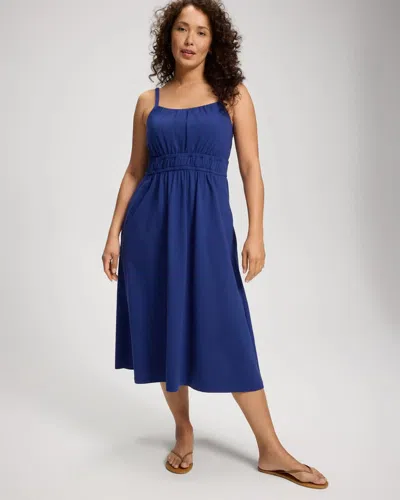 Soma Women's Cotton Paradiso Midi Dress In Blue Size Xs |  In True Blue