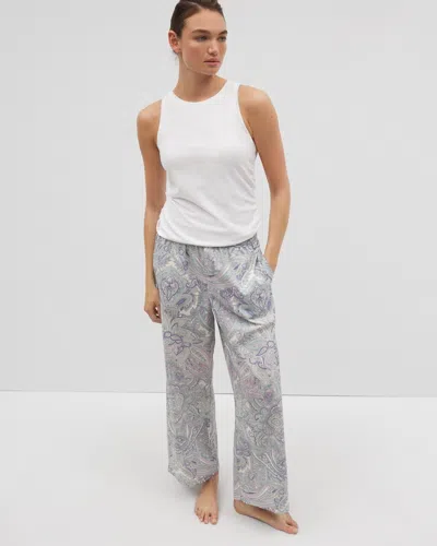 Soma Women's Cotton Poplin Pajama Pants In Ivory Size Medium |  Mother's Day Pajamas In Global Paisley Grand C