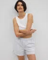 Soma Women's Cotton Poplin Pajama Shorts In Blue Size Xs |  Mother's Day Pajamas In Playa Stripe Ocean Air