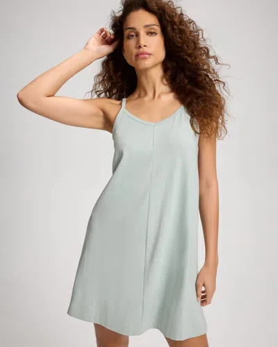 Soma Women's Cotton Relaxed Chemise In Green Size Xs |  In Heather Cool Mint