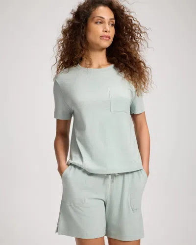 Soma Women's Cotton Relaxed Long Pajama Shorts In Green Size Xs |  Pajama Sets In Heather Cool Mint