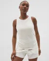 Soma Women's Cotton Ruched Pajama Tank Top In Tan Size Large |  Mother's Day Pajamas In Heather Crystal