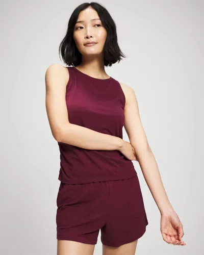 Soma Women's Cotton Ruched Pajama Tank Top In Velvet Plum Size Small |  Pajama Sets