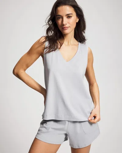 Soma Women's Cotton Scoop Neck Relaxed Fit Pajama Tank Top In Gray Size Xs |  Pajama Sets In Misty Sky