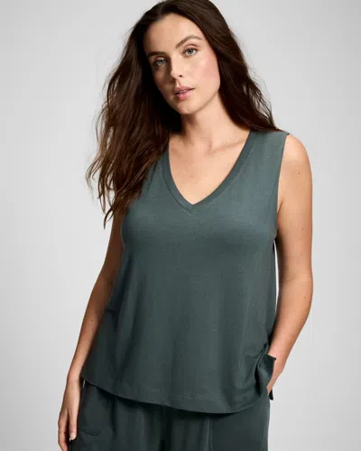 Soma Women's Cotton Scoop Neck Relaxed Fit Pajama Tank Top In Green Size Xs |  Pajama Sets In Nightwatch Olive