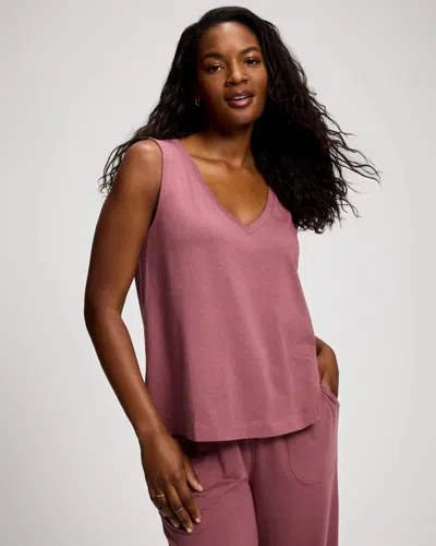 Soma Women's Cotton Scoop Neck Relaxed Fit Pajama Tank Top In Pink Size Xs |  Pajama Sets In Cocoa Rouge