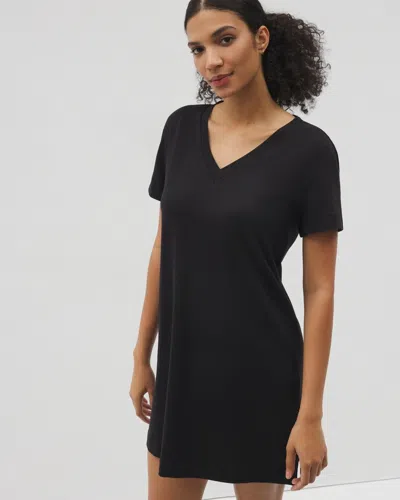 Soma Women's Cotton Short Sleeve Nightgown In Black Size Large |