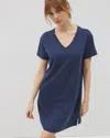 Soma Women's Cotton Short Sleeve Nightgown In Blue Size Large |  In Ink Blue