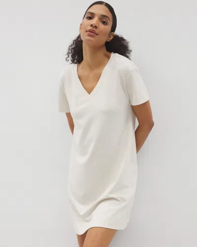 Soma Women's Cotton Short Sleeve Nightgown In Tan Size Medium |  In Heather Crystal