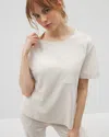 Soma Women's Cotton Short Sleeve Pocket Pajama Top In Tan Size Xl |  Pajama Sets In Heather Crystal