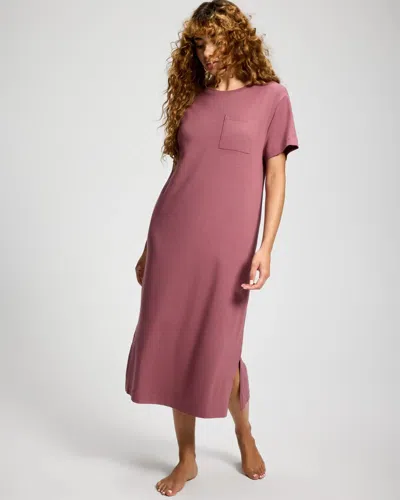 Soma Women's Cotton Short-sleeve Long Nightgown In Pink Size Xs |  In Cocoa Rouge