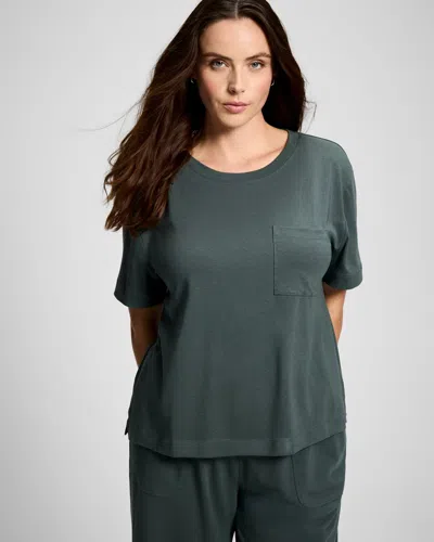 Soma Women's Cotton Short-sleeve Pocket Pajama Tee In Green Size Xs |  Pajama Sets In Nightwatch Olive