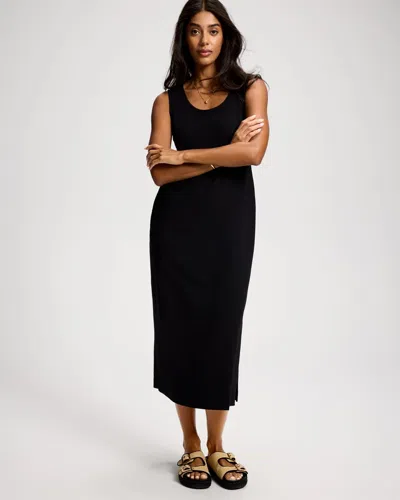 Soma Women's Cotton Sleeveless Midi Dress In Black Size Small |