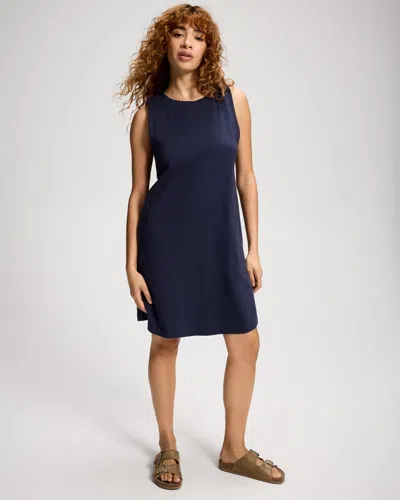 Soma Women's Cotton Sleeveless Tee Dress In Blue Size Xs |  In Deep Indigo