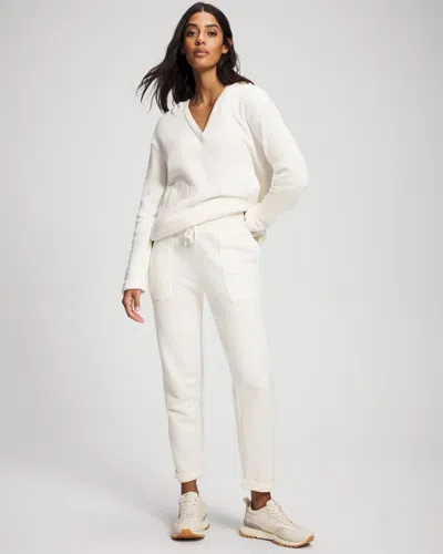 Soma Women's Cotton Terry Cropped Pants In Ivory Size Xs |  In Shea