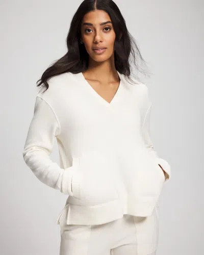 Soma Women's Cotton Terry Hoodie In Ivory Size Medium |  In Shea