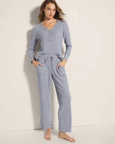 Soma Women's Waffle Knit Pajama Pants In Blue Size 2xl |  Pajama Sets In Lunar Tide