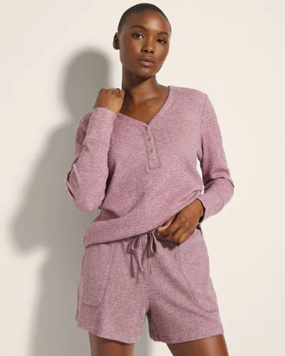 Soma Women's Waffle Knit Pajama Shorts In Purple Size Medium |  Pajama Sets In Heather Pinot