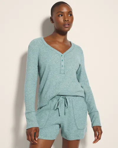 Soma Women's Waffle Knit Pajama Shorts In Green Size Xs |  Pajama Sets In Deep Teal