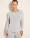 Soma Women's Fuzzy Plush Long Sleeve Top In Gray Size 2xl |  Pajama Sets In Black And White Cross Dye