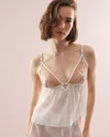 Soma Women's Crinkle Chiffon Pajama Cami In Ivory Size Xl |