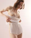 Soma Women's Crinkle Chiffon Pajama Short In Ivory Size Large |