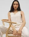 Soma Women's Crinkle Knit Tank Top In Ivory Size Small |