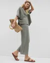 Soma Women's Crinkle Knit Wide Leg Pants In Green Size Xl |