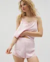 Soma Women's Crinkle Satin Lace Trim Pajama Shorts In Pink Size Xs |  Mother's Day Pajamas In Sugar Coated