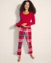 Soma Women's Cotton Modal Ankle Pajama Pants In Red Size Small |  Pajama Sets In Snuggle Up Plaid Red