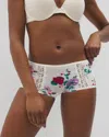 Soma Women's Embraceable Boyshort Panty With Lace In Ivory Size Xl |  In Rhapsody Flora M Sugar