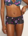 Soma Women's Embraceable Boyshort Panty With Lace In Navy Blue Size Large |  In Fleur Ever Mini Navy