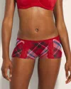Soma Women's Embraceable Boyshort Panty With Lace In Red Size Xs |  In Snuggle Up Plaid M Bias R