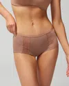 Soma Women's Embraceable Boyshort Panty With Lace In Warm Nude Size 2xl |